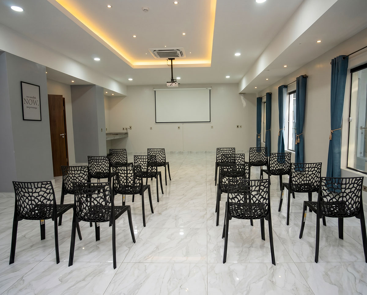 Space prepared for events at Los Olivos Hotel